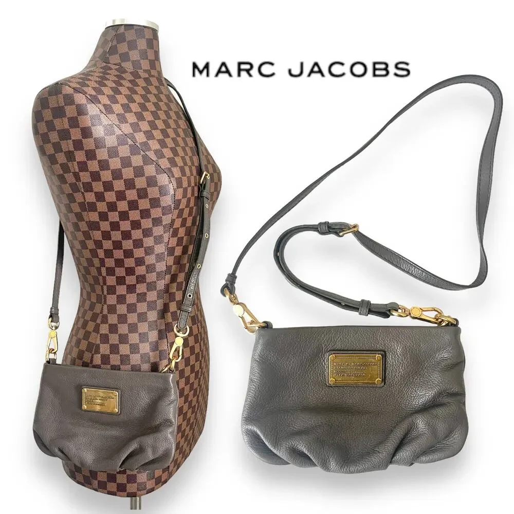 Marc by Marc Jacobs Classic Q Percy Cross Body Handbag Purse Faded Aluminum Gray